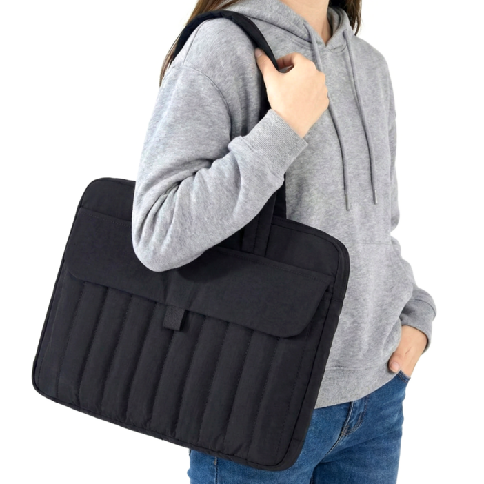 데이벤처 투웨이 심플 노트북 가방 숄더백, 1개, 다크블랙