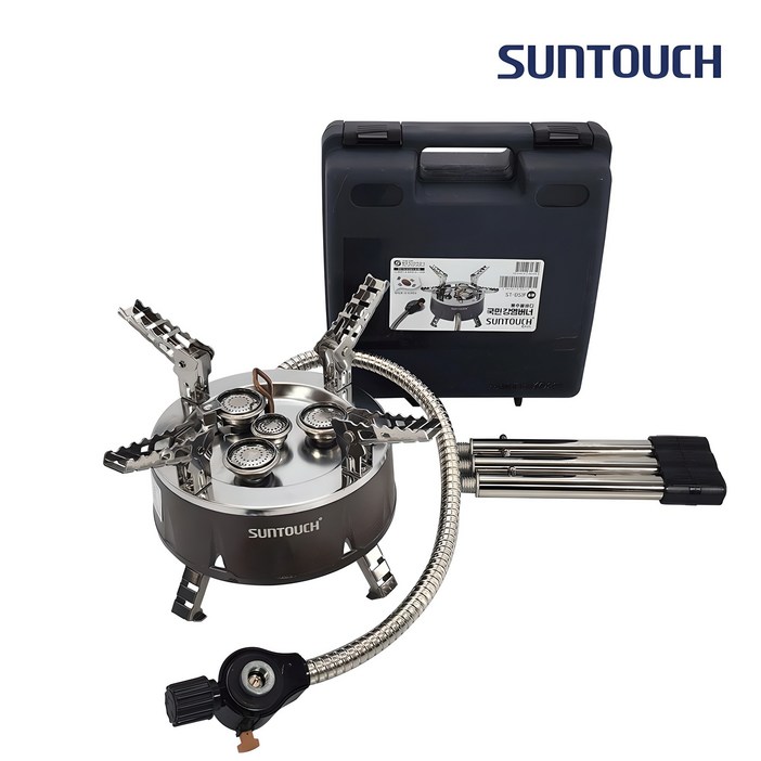 썬터치 통주물바디 고화력 캠핑버너 4구 강염버너 그리들버너 다이캐스팅 원형 STDS1F