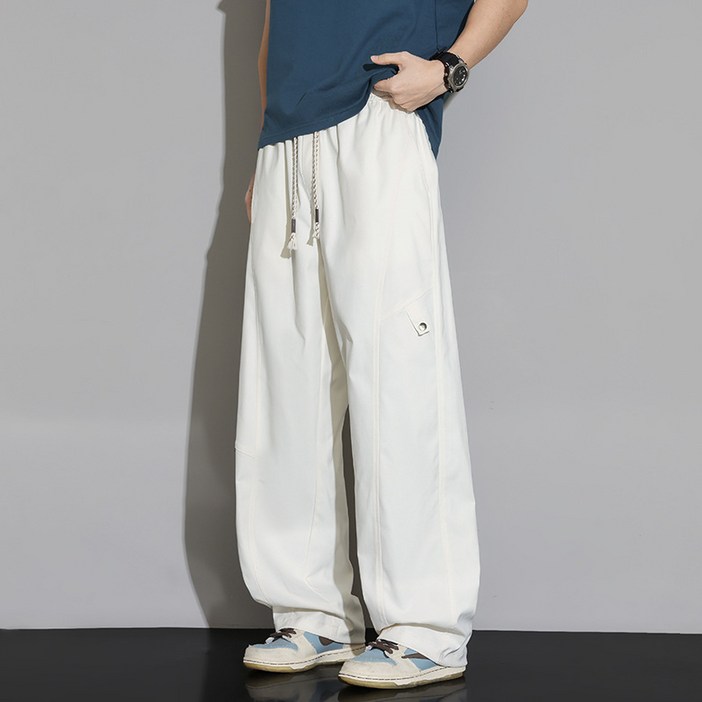 스타일닥터 남성 일자 캐주얼 바지 봄 가을 카고 바지 넉넉한 핏