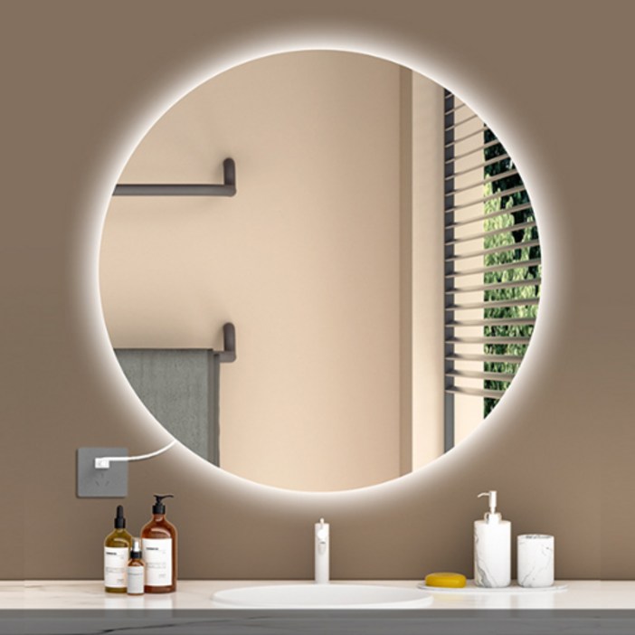 사는잼 LED 원형 거울 간접 조명거울 인테리어 욕실 화장대거울 방습기능 500사이즈  KS인증