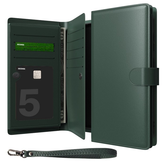 5세컨즈 가더W 지갑 가죽 다이어리 카드수납 휴대폰 케이스 + 핸디 스트랩 세트