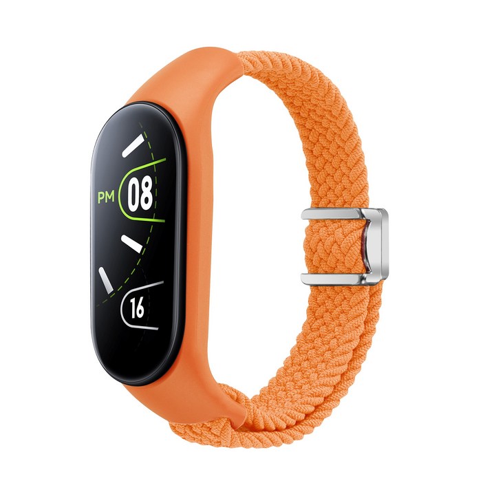 SujuNex 샤오미 미밴드 3/4/5/6/7 전용 우븐 스트랩 - Mi Band 3/4/5/6/7 Compatible Woven Strap, 2# 오렌지색, 1개
