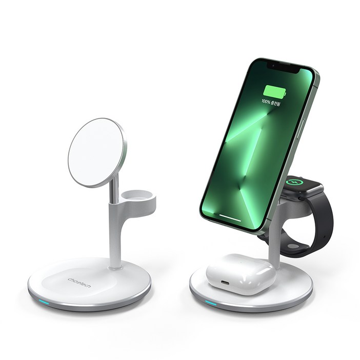 초텍 2in1 마그네틱 아이폰 애플워치 에어팟 무선충전기 거치대, T586F, 1개