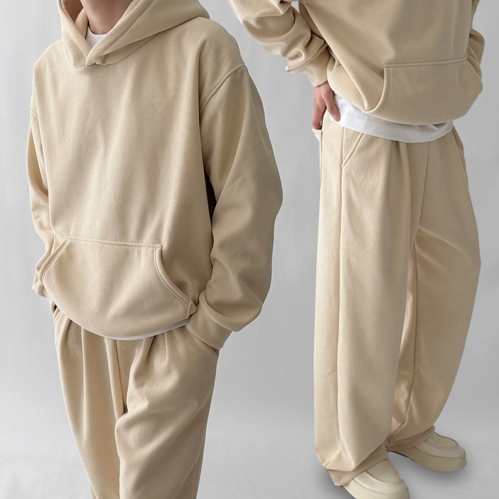 세트가격 빠델 베베 골덴 코듀로이 양털안감 후드티 와이드팬츠 핀턱 스트링 트레이닝 츄리닝 셋업