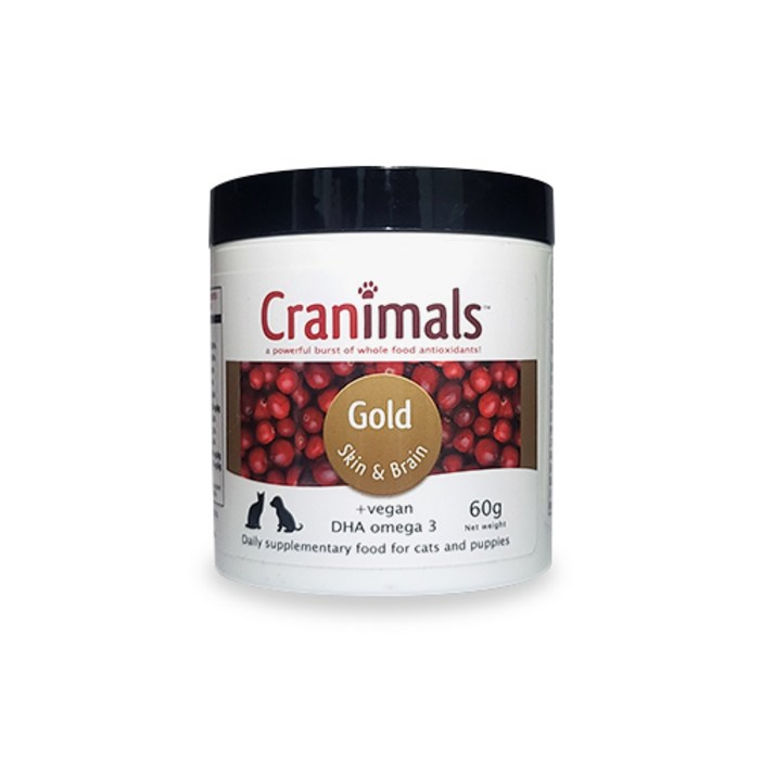 유통기한 25년 8월 강아지 고양이 반려동물 영양제 서플리먼트 크래니멀 천연 두뇌건강 피부건강 요로건강 항산화영양제 크래니멀 골드 60g