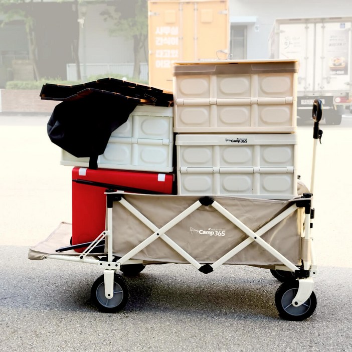 캠프365 파파웨건 스포츠 베이지 감성 캠핑 확장형 캠핑웨건 접이식 카트