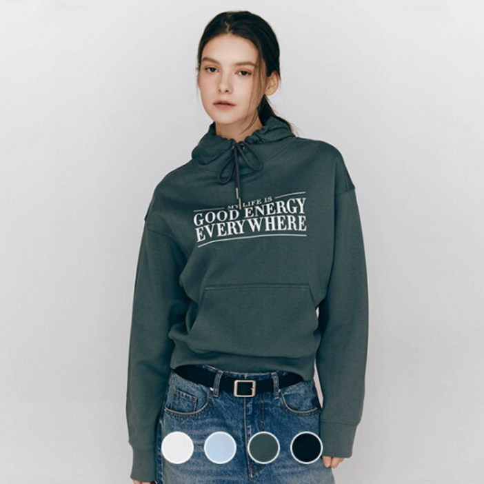 지오다노 325512 여 테리 크롭 풀오버 프린트 후드티 2455924