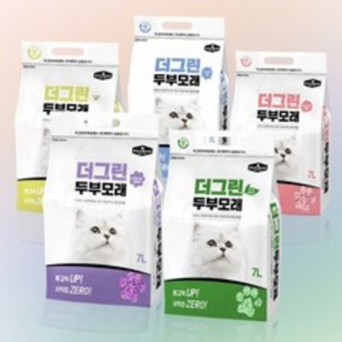 100% 천연재료 무방부제 친환경 고양이모래 더그린 두부모래 7L x 4개