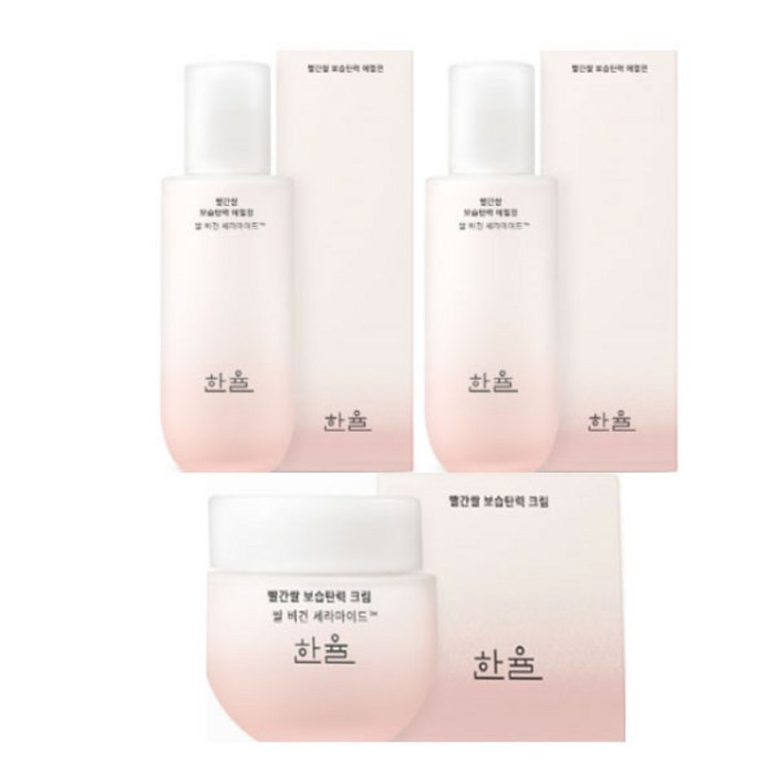 한율 빨간쌀 보습탄력 에센스 스킨150ml 에멀젼125ml 보습탄력 크림55ml 3종단품, 1개