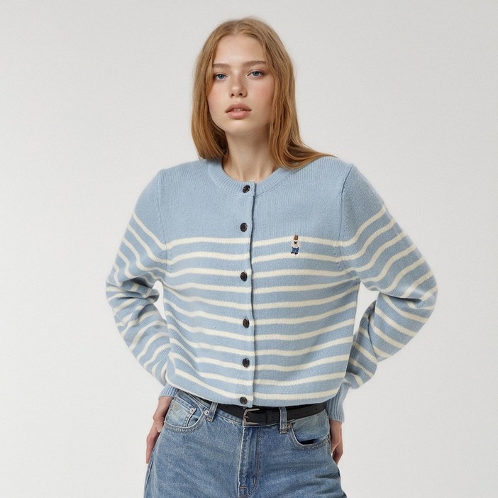 후아유 여성 스티브 라운드넥 가디건 WHCKF4912F