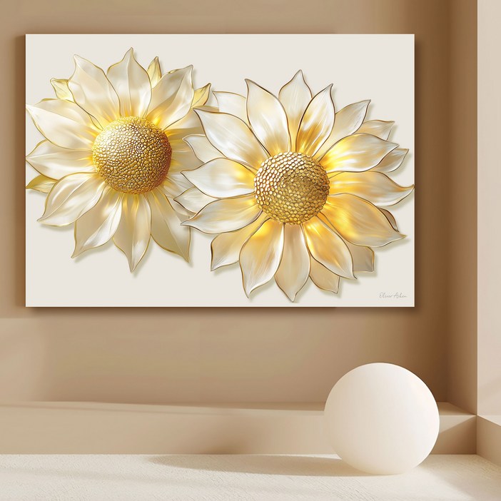 더마네이처 해바라기액자 돈들어오는 유화 인테리어그림