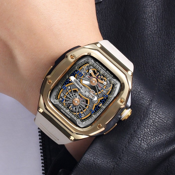 다비드 애플워치 울트라 49m 호환 일체형 스트랩 애차드밀 울트라 1 2 3, 04.골드, 1개