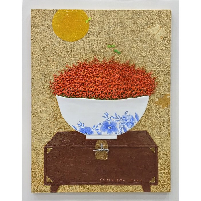이인호 화가 곷밥 작품 진품명품 추상화 꽃그림 거실그림 액자 예쁜 서양화 벽장식 풍경화 액자10호 진품