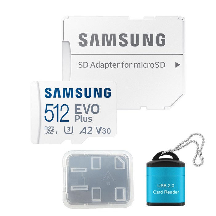 삼성 공식인증정품 마이크로 SD카드 MB-MC512SA/KR PLUS 512GB 메모리카드+리더기+케이스 G, 1개, 512GB