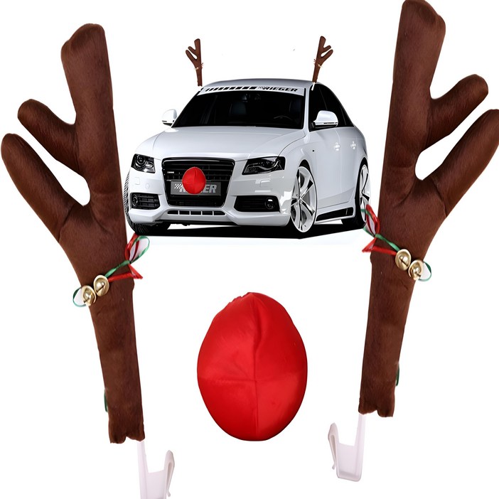 ROOICE 크리스마스 장식 자동차용 루돌프 크리스마스 세트증정QCZS3, B, 1개