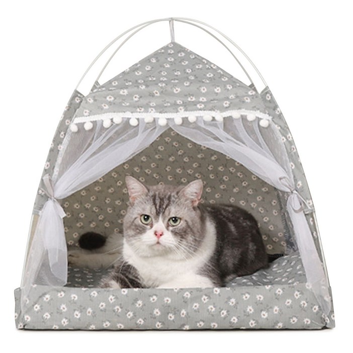 믹스MICS 반려동물 접이식 텐트 침대 고양이 애묘 냥이 강아지 애견 동굴 하우스 방석 펫 1P