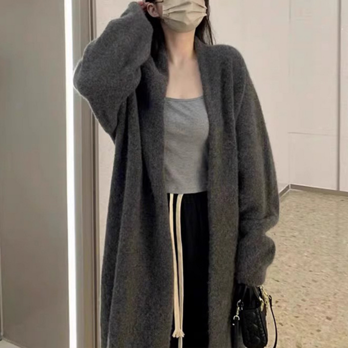 가을겨울 인기 오버사이즈 니트 롱가디건 여성 소프트 터치 무지 카디건