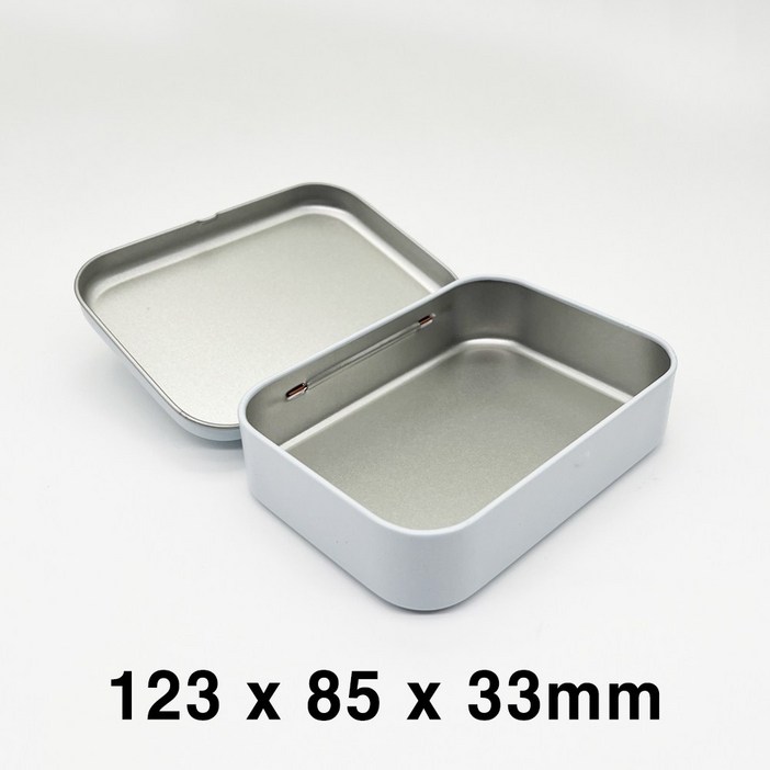 S051 화영제관 흰색 사각 경첩 틴케이스, 30개, 화이트