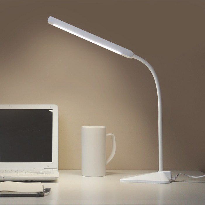 단순생활 심플 LED 스탠드 화이트 학생용 공부 독서실 눈보호 책상 조명, 화이트