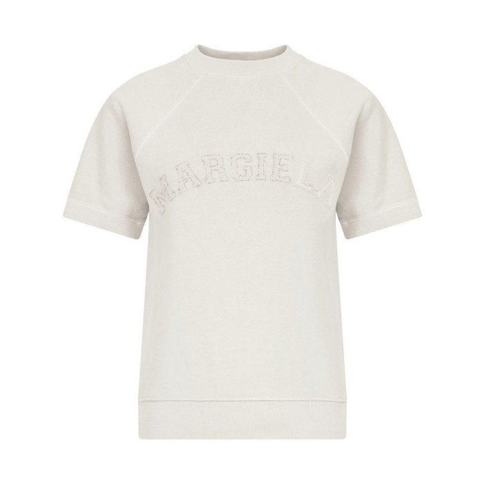 메종 마르지엘라 로고 프린트 코튼 스웨트셔츠