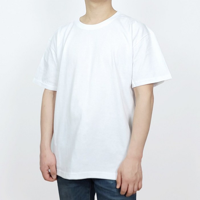 벨르모드 S7XL 11 세트 국산 20수 무지 라운드 오버핏 빅사이즈 반팔 면 티 흰티 흰색 남녀공용