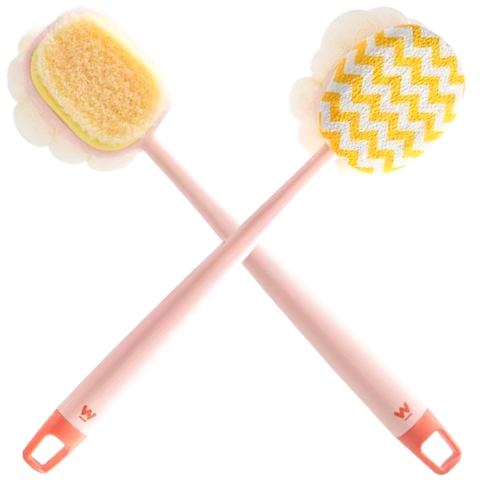 오피셜에이치 등드름 바디브러쉬 등 때밀이 봉 1+1, 핑크, 1세트, 2개입