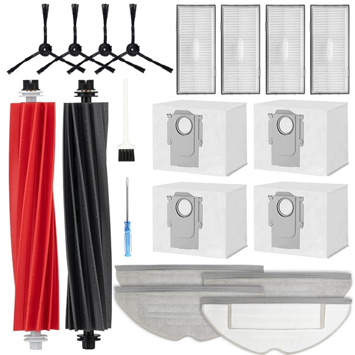 Yivy 로보락 S8 plus 브러쉬 더스트 백 필터 물걸레 호환용 소모품 1세트 20pcs, S8P-20세트