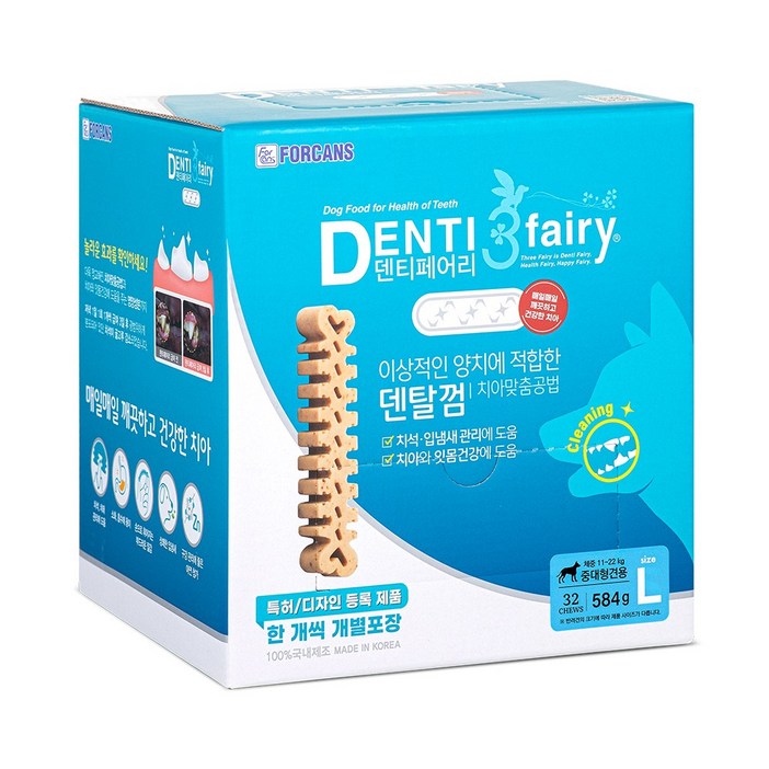 포켄스덴티페어리 강아지 벌크팩 SS, L사이즈, 584g, 1개