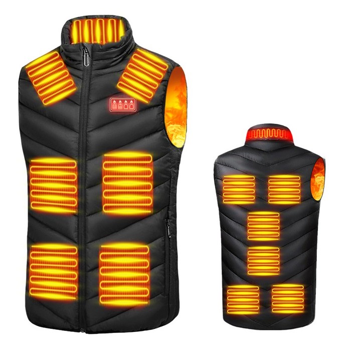 Luxeed 발열조끼 17구역 열선 남녀공용 겨울 등산 골프 작업 하이넥 온열조끼 20000mAh 보조배터리 포함