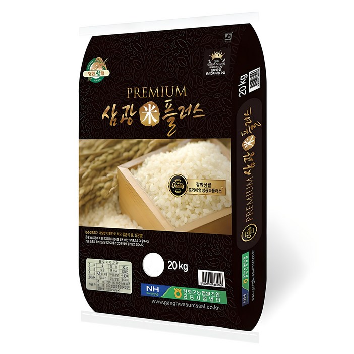 농협 강화섬쌀 삼광미플러스 백미, 특등급, 20kg, 1개 농협 강화섬쌀 삼광미플러스 백미, 특등급, 20kg, 1개