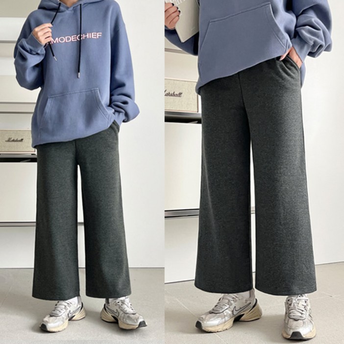 부츠컷와이드 선택 부드러운 융털 안감 여성 겨울 기모 밴딩팬츠 따뜻한 스판 빅사이즈 55110