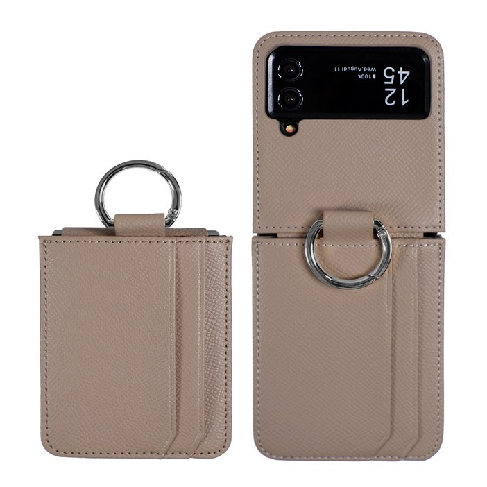 갤럭시 호환 Z플립3 4 가죽케이스 힌지보호 카드수납 지갑형