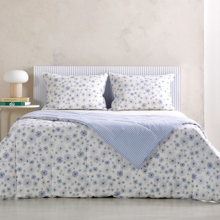 모던하우스 리빙 퓨어코튼 라이트 고밀도 60수 싱글 차렵이불 블루플라워 CV0226032