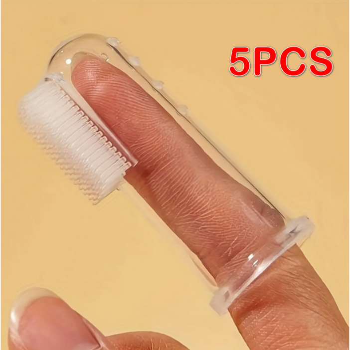 반려동물 미니 손가락 칫솔 강아지 고양이 치아 관리 부드러운 칫솔모 치석 플라크 제거 칫솔 5p세트