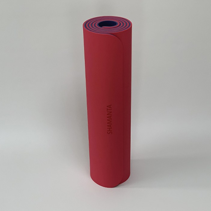 샤만타 요가매트 TPE 두꺼운 안미끄러지는 냄새없는 홈트매트 필라테스매트 운동매트, 버건디, 1개