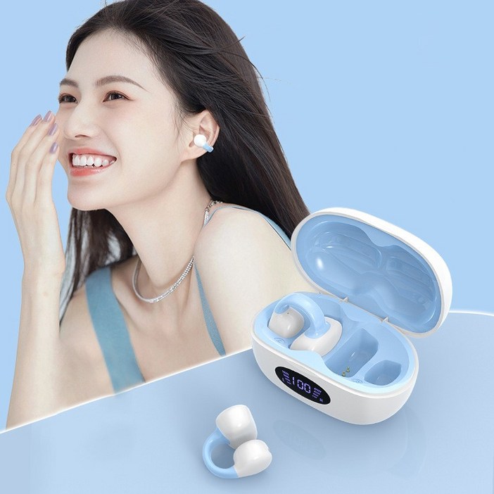 Fowod 무선 골전도 블루투스 이어폰, 흰색