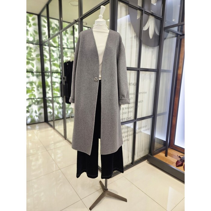 듀엘 DEWE 노카라 울 블랜드 롱코트 L254MSH506 NC일산