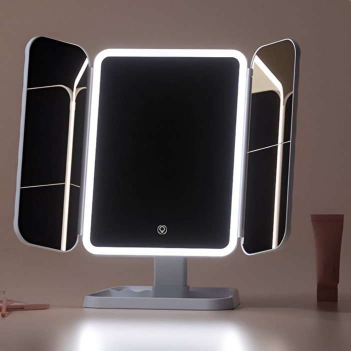 하루 접이식 화장대 무선 LED 조명 탁상 거울