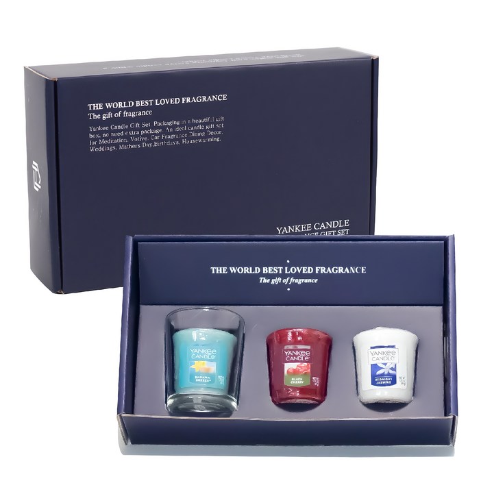 양키캔들 보티브 3종  유리홀더 선물세트