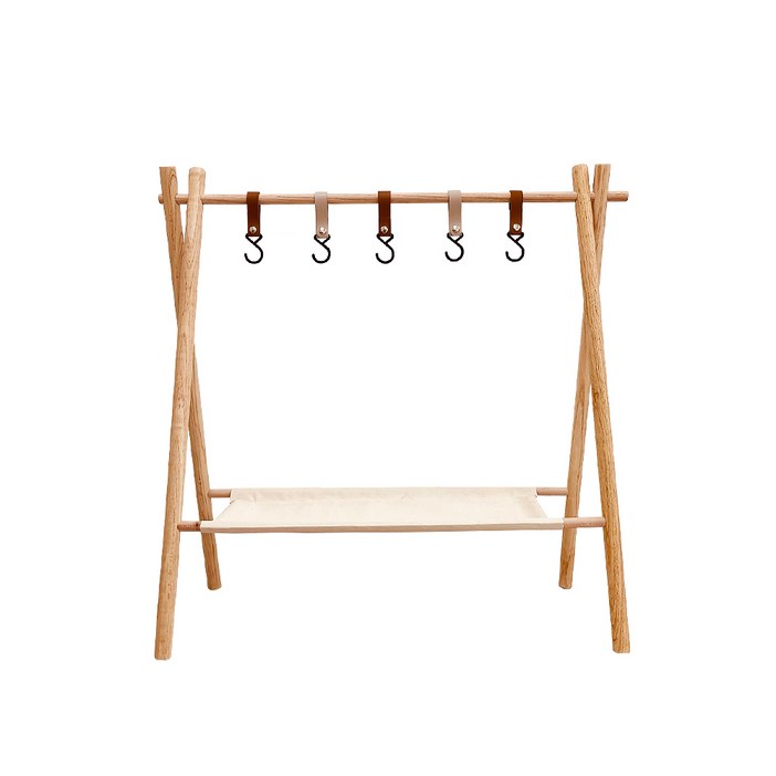 던 감성 캠핑용품 우드 인디언행어 캠핑행어 + 가죽고리포함