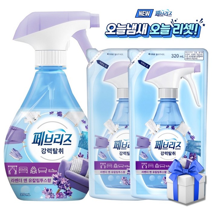 페브리즈 라벤더앤유칼립투스향 용기 370ml리필320mlX2개 강력탈취신제품, 2개