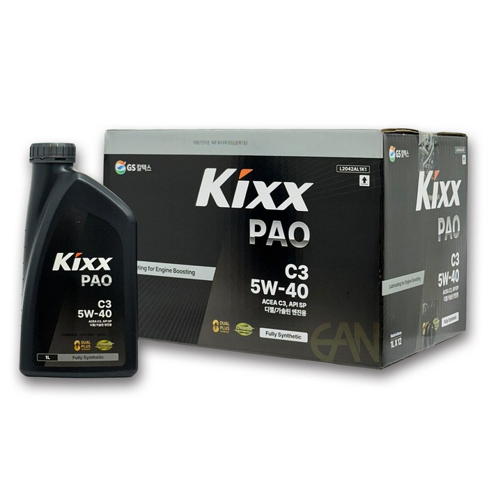 GS KIXX PAO C3 5W40 합성엔진오일 1L, 12개, 5w40