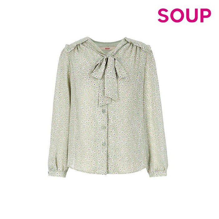 SOUP SOUP 타이넥 프린팅 블라우스 SY9LSM2