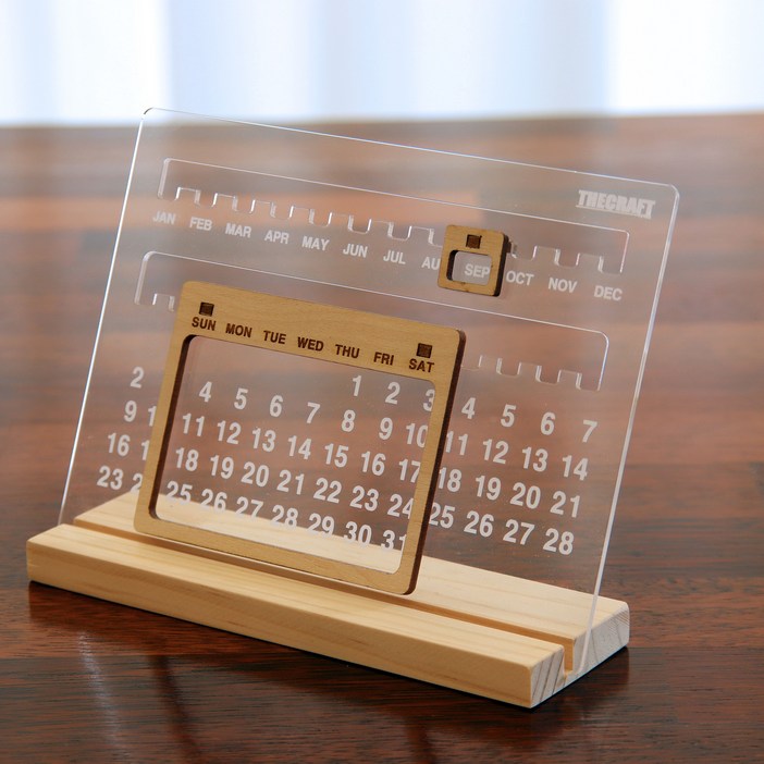 더크라프트 원목 아크릴 감성 만년달력 탁상달력 캘린더 인테리어소품