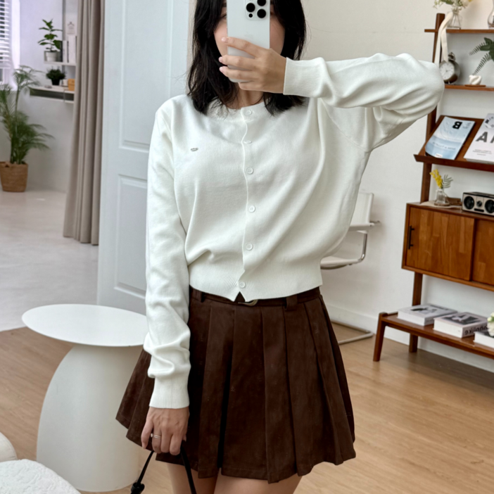 누보마켓 부드러운 여성 봄 가을 간절기 라운드넥 고급원단 니트 가디건