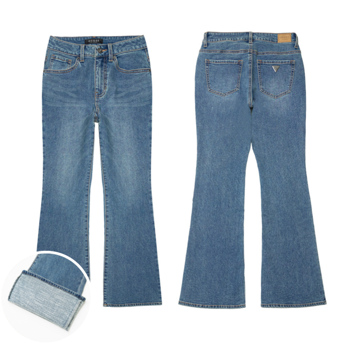 정품25년 신상 게스 여성 슬림 부츠컷 MBL 기모 데님 청바지