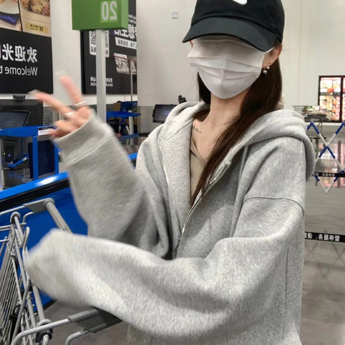 Rone j 오버핏기모후드집업 남여공용 무지 데일리 집업 Rone j 오버핏기모후드집업 남여공용 무지 데일리 집업