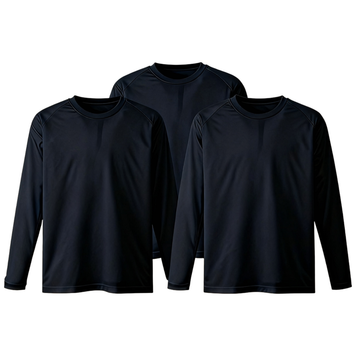 3장 세트 드라이 라운드 쿨티셔츠 남녀공용 기능성 긴팔티 냉감 긴팔 긴팔티