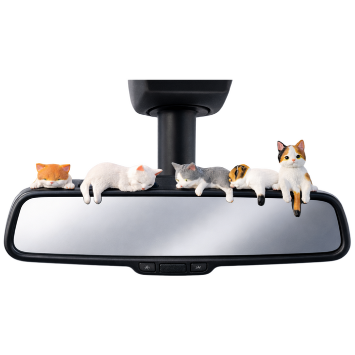 린텔라 차량용 고양이 피규어 5종 대시보드 룸밀러 인테리어 장식 소품