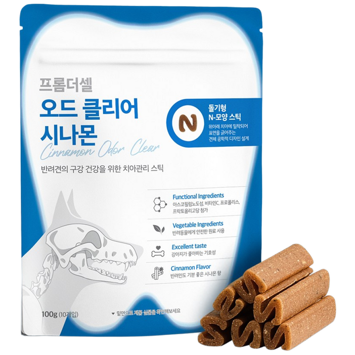 프롬더셀 오드클리어 강아지 구강영양제 입냄새 치주염 치석제거 덴탈껌 20개입, 1세트, 구강/치석관리